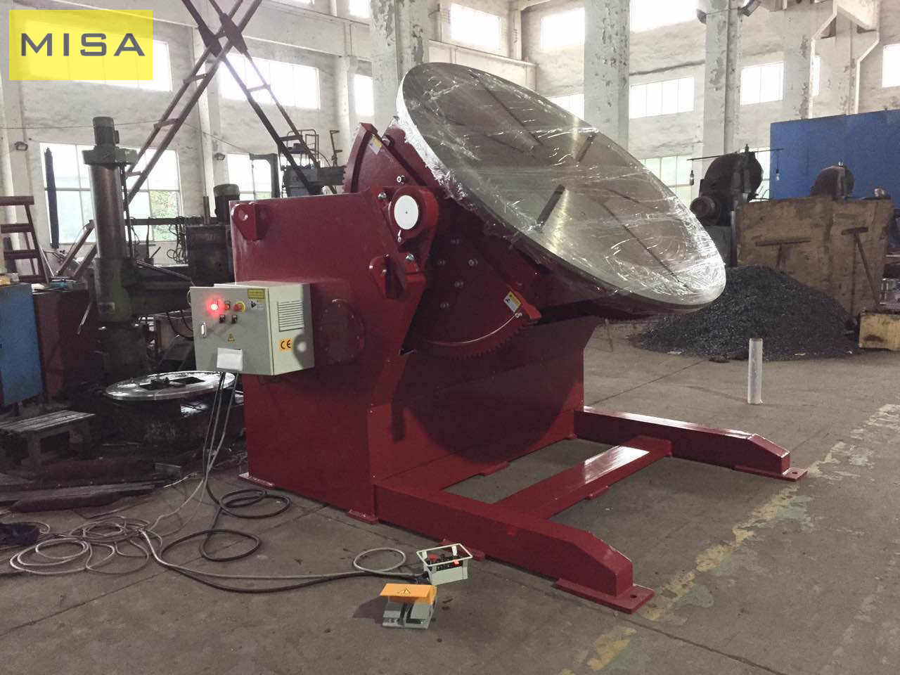 5t Fixed Welding Positioner With 0~90° Turong Angle And Φ1000mm Table