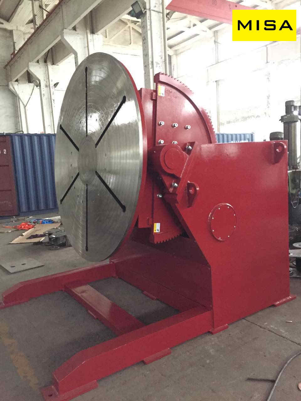 5t Fixed Welding Positioner With 0~90° Turong Angle And Φ1000mm Table