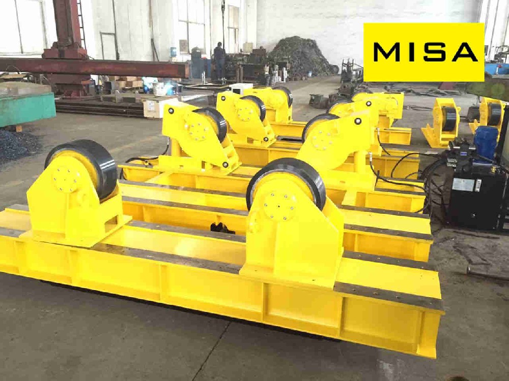 60T Yellow Automatic Conventional Pipe-up Growing Line With 2*2.2KW Motor For Vessel Welding